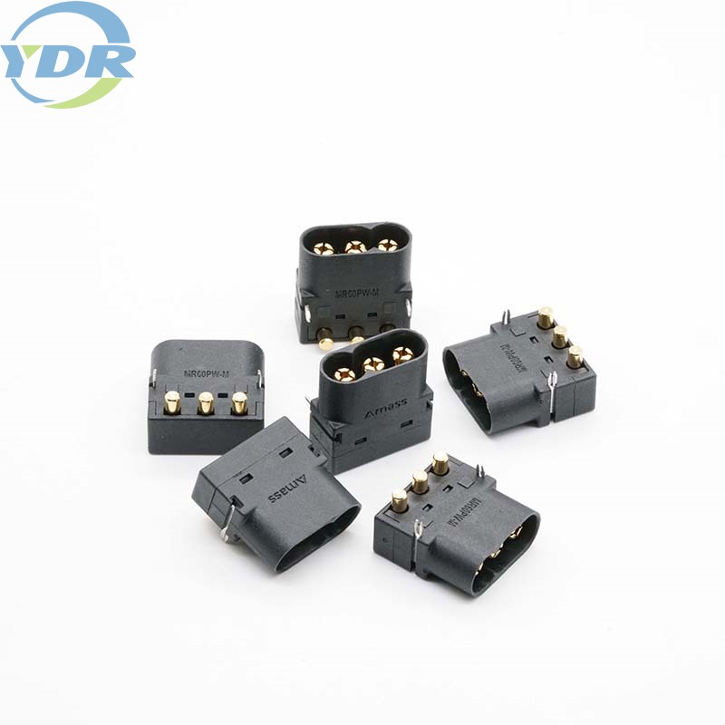 MR60PW-M Negro Recto Conector de batería de 180 grados 3Pin PCB Pin Head