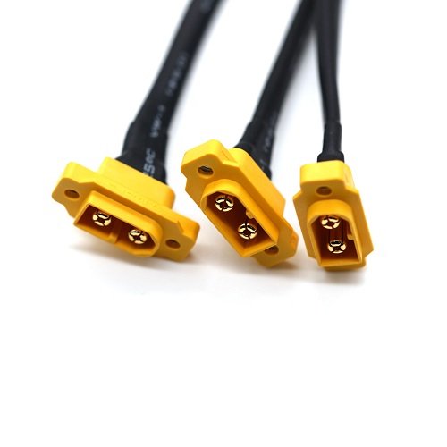 XT60E1ï¼ M Arnés de cableado montado en panel UL3135 10AWG con tubo termorretráctil